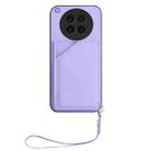 For OPPO Find X8s Skin Feel Four Card Slots Phone Case with Wrist Strap(Purple) - 2