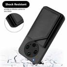 For OPPO Find X8 Ultra Skin Feel Four Card Slots Phone Case with Wrist Strap(Black) - 3