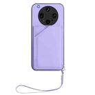 For OPPO Find X8 Ultra Skin Feel Four Card Slots Phone Case with Wrist Strap(Purple) - 2