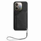 For OPPO A5 Energy / A5 Pro 5G Global Skin Feel Four Card Slots Phone Case with Wrist Strap(Black) - 2