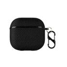 For AirPods 4 Nylon Waterproof Wireless Earphone Case with Hook(Black) - 1