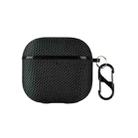 For AirPods 4 Nylon Waterproof Wireless Earphone Case with Hook(Dark Green) - 1