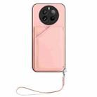 For Realme 12 Pro+ / 12 Pro Skin Feel Four Card Slots Phone Case with Wrist Strap(Pink) - 2