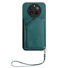 For Realme 12 Pro+ / 12 Pro Skin Feel Four Card Slots Phone Case with Wrist Strap(Green) - 2