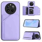 For Realme 12 Pro+ / 12 Pro Skin Feel Four Card Slots Phone Case with Wrist Strap(Purple) - 1