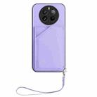 For Realme 12 Pro+ / 12 Pro Skin Feel Four Card Slots Phone Case with Wrist Strap(Purple) - 2