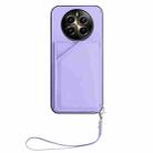 For Realme 12+ 5G / P1 5G Skin Feel Four Card Slots Phone Case with Wrist Strap(Purple) - 2