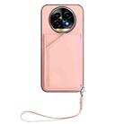 For Realme 13 Pro / 13 Pro+ 5G Skin Feel Four Card Slots Phone Case with Wrist Strap(Pink) - 2