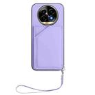 For Realme 13 Pro / 13 Pro+ 5G Skin Feel Four Card Slots Phone Case with Wrist Strap(Purple) - 2