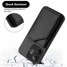 For Realme GT Neo6 SE Skin Feel Four Card Slots Phone Case with Wrist Strap(Black) - 3