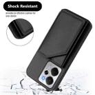For Realme 14 Skin Feel Four Card Slots Phone Case with Wrist Strap(Black) - 3