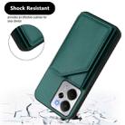 For Realme 14 Skin Feel Four Card Slots Phone Case with Wrist Strap(Green) - 3