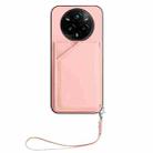 For Realme 14 Pro+ Skin Feel Four Card Slots Phone Case with Wrist Strap(Pink) - 2
