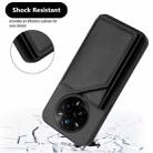 For Realme 14 Pro+ Skin Feel Four Card Slots Phone Case with Wrist Strap(Black) - 3