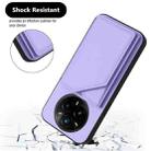 For Realme 14 Pro+ Skin Feel Four Card Slots Phone Case with Wrist Strap(Purple) - 3