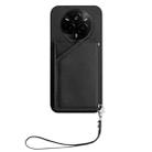 For Realme 14 Pro Skin Feel Four Card Slots Phone Case with Wrist Strap(Black) - 2