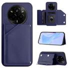 For Realme 14 Pro Skin Feel Four Card Slots Phone Case with Wrist Strap(Blue) - 1