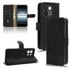 For OnePlus 13T Skin Feel Magnetic Flip Leather Phone Case(Black) - 1