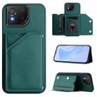 For Asus ROG Phone 8 Pro Skin Feel Four Card Slots Phone Case with Wrist Strap(Green) - 1