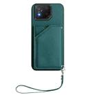 For Asus ROG Phone 8 Pro Skin Feel Four Card Slots Phone Case with Wrist Strap(Green) - 2