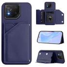 For Asus ROG Phone 8 Pro Skin Feel Four Card Slots Phone Case with Wrist Strap(Blue) - 1