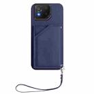 For Asus ROG Phone 8 Pro Skin Feel Four Card Slots Phone Case with Wrist Strap(Blue) - 2