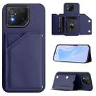 For Asus ROG Phone 8 Skin Feel Four Card Slots Phone Case with Wrist Strap(Blue) - 1