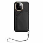 For vivo Y200 Skin Feel Four Card Slots Phone Case with Wrist Strap(Black) - 2