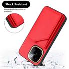 For vivo Y200 Skin Feel Four Card Slots Phone Case with Wrist Strap(Red) - 3