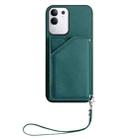 For vivo Y29 4G / T4x / Y300t Skin Feel Four Card Slots Phone Case with Wrist Strap(Green) - 2