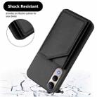 For vivo V50 Lite 4G Skin Feel Four Card Slots Phone Case with Wrist Strap(Black) - 3