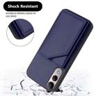 For vivo V50 Lite 4G Skin Feel Four Card Slots Phone Case with Wrist Strap(Blue) - 3