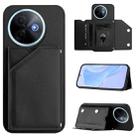 For vivo Y39 5G / Y300i Skin Feel Four Card Slots Phone Case with Wrist Strap(Black) - 1