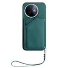 For vivo Y39 5G / Y300i Skin Feel Four Card Slots Phone Case with Wrist Strap(Green) - 2