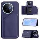 For vivo Y39 5G / Y300i Skin Feel Four Card Slots Phone Case with Wrist Strap(Blue) - 1
