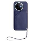 For vivo Y39 5G / Y300i Skin Feel Four Card Slots Phone Case with Wrist Strap(Blue) - 2