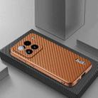 For Xiaomi 15 AZNS Electroplated Edge Carbon Fiber Texture Phone Case(Brown) - 2