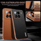 For Xiaomi 15 AZNS Electroplated Edge Carbon Fiber Texture Phone Case(Brown) - 3