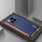 For Xiaomi 15 AZNS Electroplated Edge Carbon Fiber Texture Phone Case(Blue) - 2