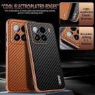 For Xiaomi 15 AZNS Electroplated Edge Carbon Fiber Texture Phone Case(Blue) - 3
