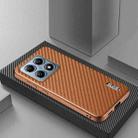 For Xiaomi 14T Pro AZNS Electroplated Edge Carbon Fiber Texture Phone Case(Brown) - 2