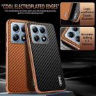 For Xiaomi 14T Pro AZNS Electroplated Edge Carbon Fiber Texture Phone Case(Brown) - 3