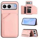 For OnePlus Nord 4 Skin Feel Four Card Slots Phone Case with Wrist Strap(Pink) - 1