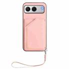 For OnePlus Nord 4 Skin Feel Four Card Slots Phone Case with Wrist Strap(Pink) - 2