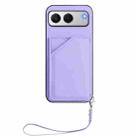 For OnePlus Nord 4 Skin Feel Four Card Slots Phone Case with Wrist Strap(Purple) - 2