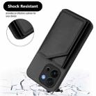For OnePlus 13T Skin Feel Four Card Slots Phone Case with Wrist Strap(Black) - 3