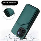 For OnePlus 13T Skin Feel Four Card Slots Phone Case with Wrist Strap(Green) - 3