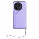 For OnePlus Ace 5 / Ace 5 Pro Skin Feel Four Card Slots Phone Case with Wrist Strap(Purple) - 2