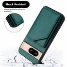 For Google Pixel 8 Skin Feel Four Card Slots Phone Case with Wrist Strap(Green) - 3