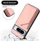 For Google Pixel 8 Pro Skin Feel Four Card Slots Phone Case with Wrist Strap(Pink) - 3